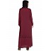 Designer Nida abaya with Patchwork- Maroon